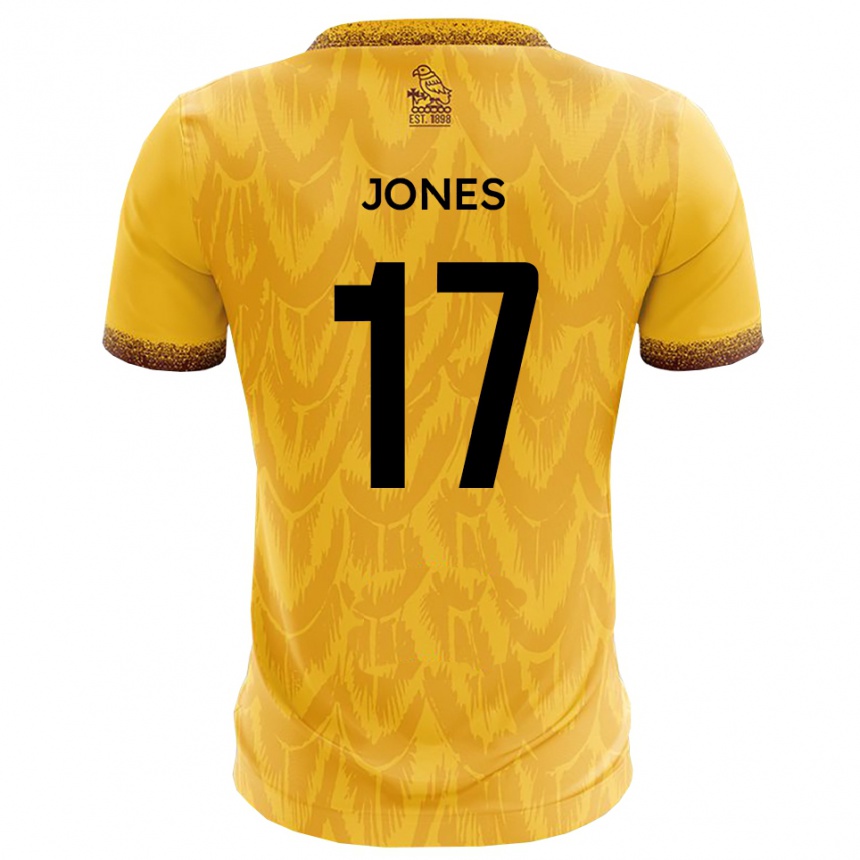 נשים כדורגל ארון ג'ונס #17 צהוב חום ג'רזי ביתית 2025/26