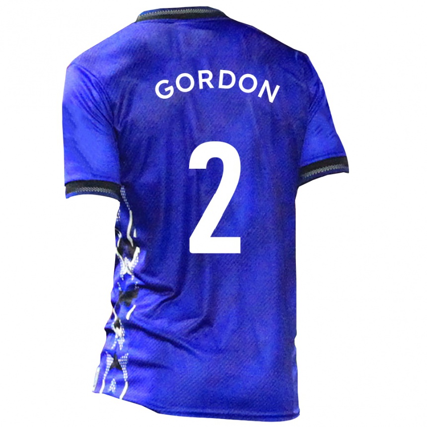 נשים כדורגל קיירון גורדון #2 כחול לבן ג'רזי ביתית 2025/26