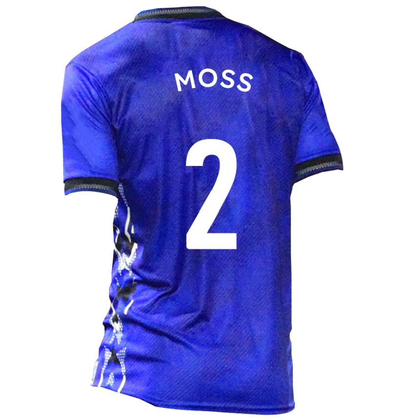 נשים כדורגל Dan Moss #2 כחול לבן ג'רזי ביתית 2025/26