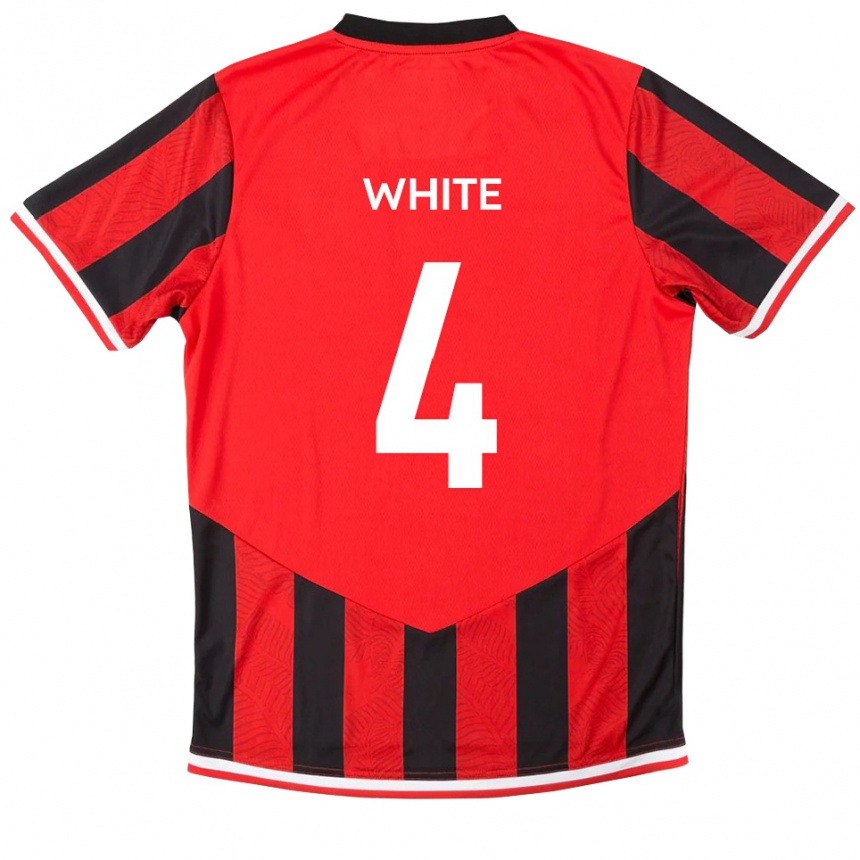 נשים כדורגל Tom White #4 אדום שחור ג'רזי ביתית 2025/26