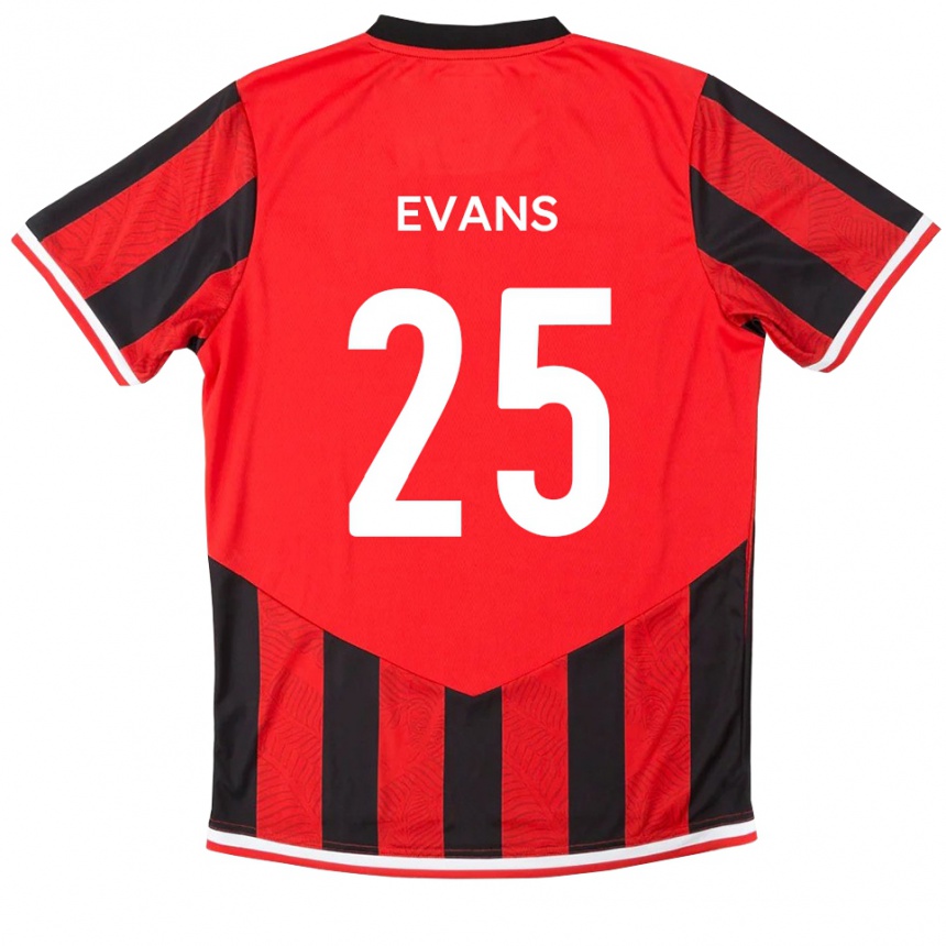 נשים כדורגל Andy Evans #25 אדום שחור ג'רזי ביתית 2025/26