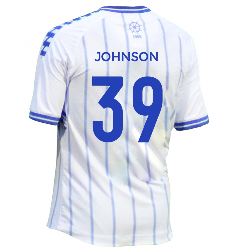 נשים כדורגל Danny Johnson #39 לבן כחול ג'רזי ביתית 2025/26