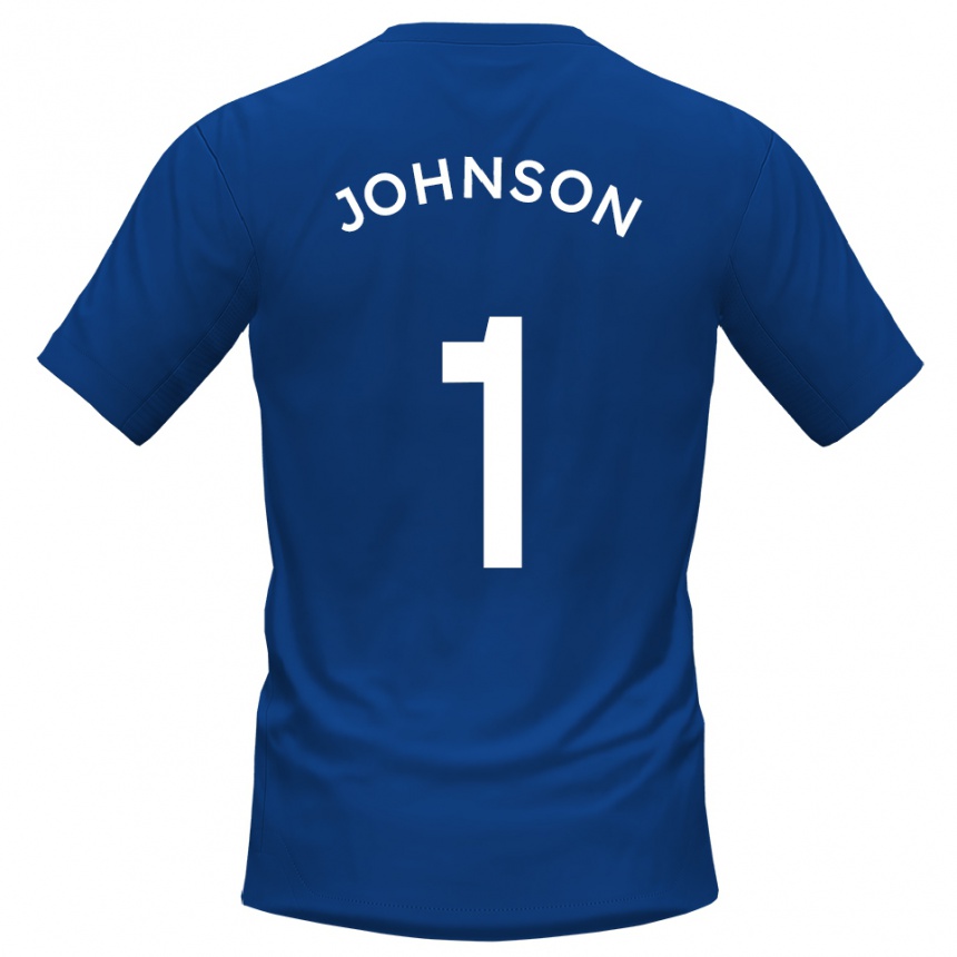 נשים כדורגל Sam Johnson #1 כחול לבן ג'רזי ביתית 2025/26