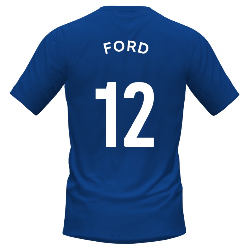 נשים כדורגל Nathaniel Ford #12 כחול לבן ג'רזי ביתית 2025/26