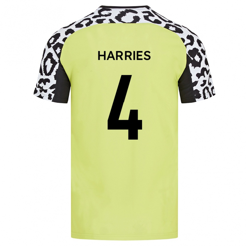 נשים כדורגל צ׳יאן האריס #4 צהוב פלואורסצנטי ג'רזי ביתית 2025/26