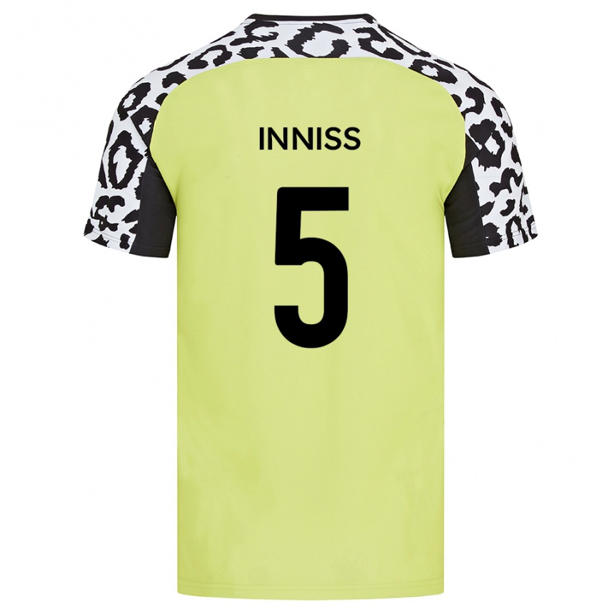נשים כדורגל ראיין איניס #5 צהוב פלואורסצנטי ג'רזי ביתית 2025/26