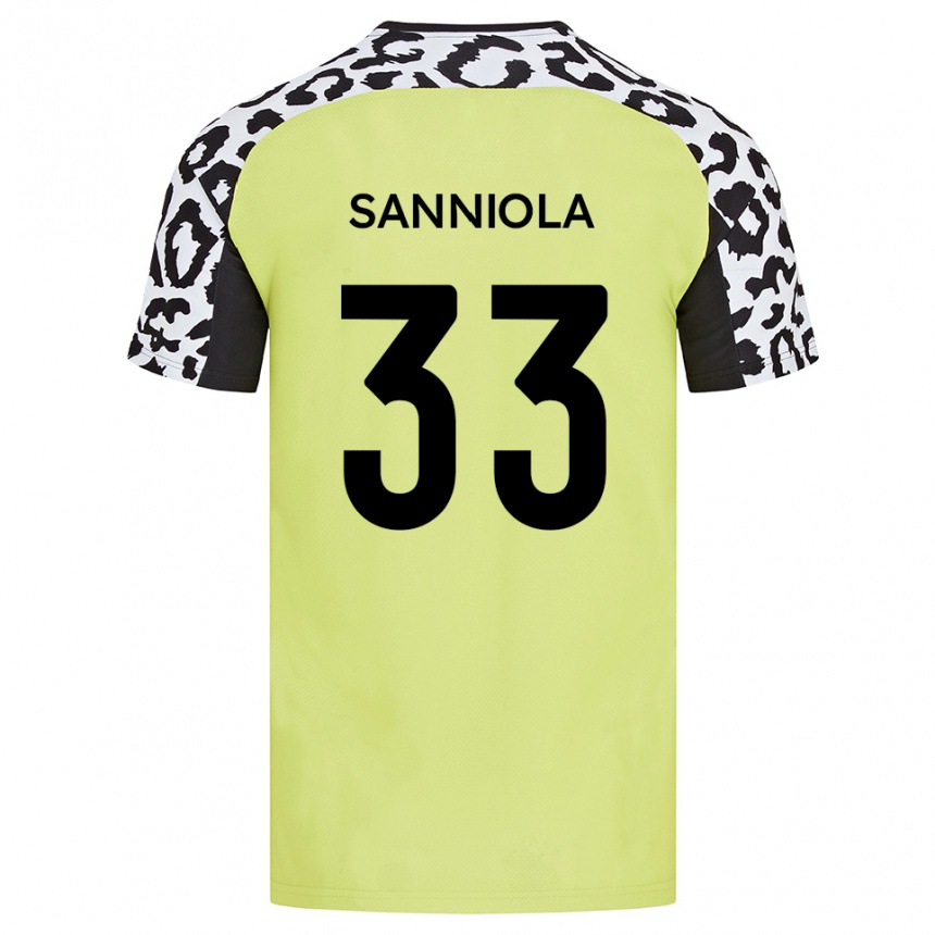 נשים כדורגל Keon Sanniola #33 צהוב פלואורסצנטי ג'רזי ביתית 2025/26