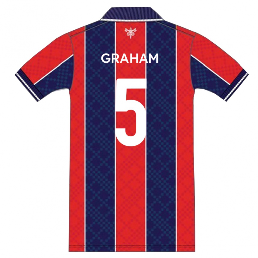 נשים כדורגל סם גראהם #5 אדום נייבי ג'רזי ביתית 2025/26