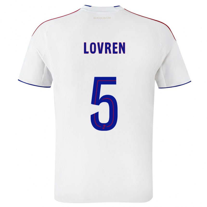 נשים כדורגל דיאן לוברן #5 לבן אדום ג'רזי ביתית 2025/26