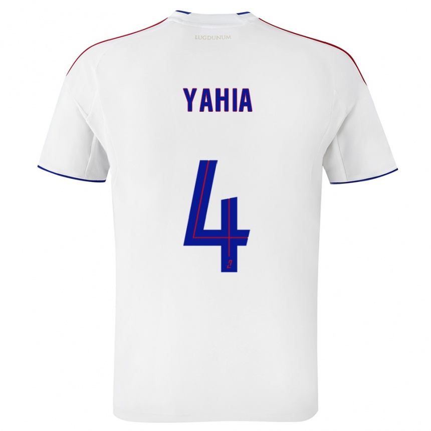 נשים כדורגל קליאן יאחיה #4 לבן אדום ג'רזי ביתית 2025/26