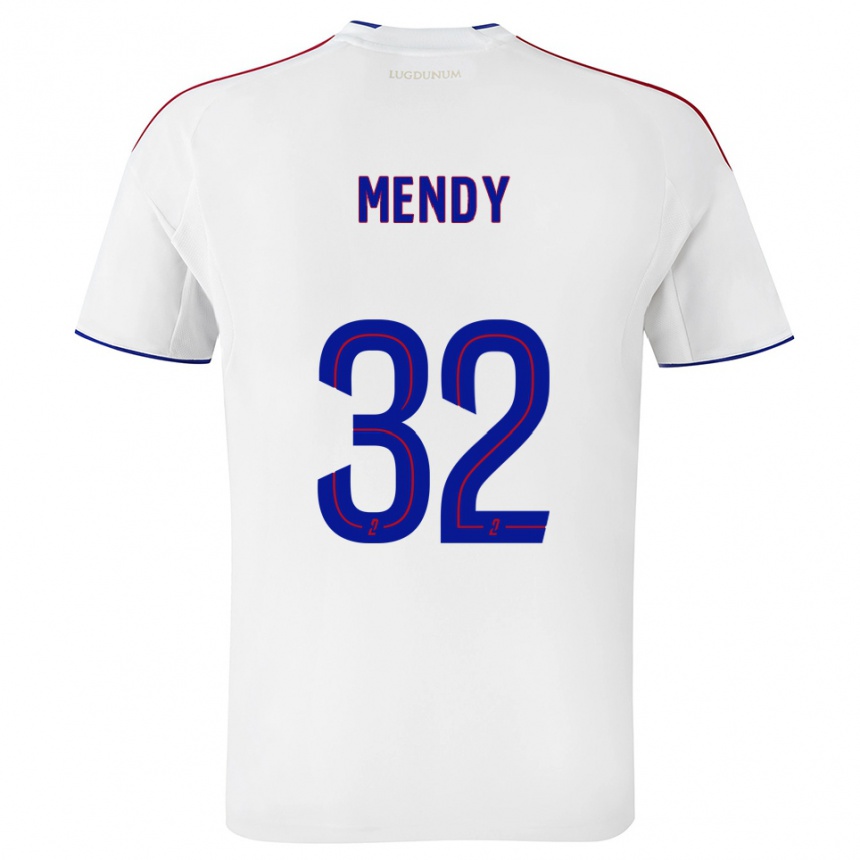 נשים כדורגל מיילין מנדי #32 לבן אדום ג'רזי ביתית 2025/26