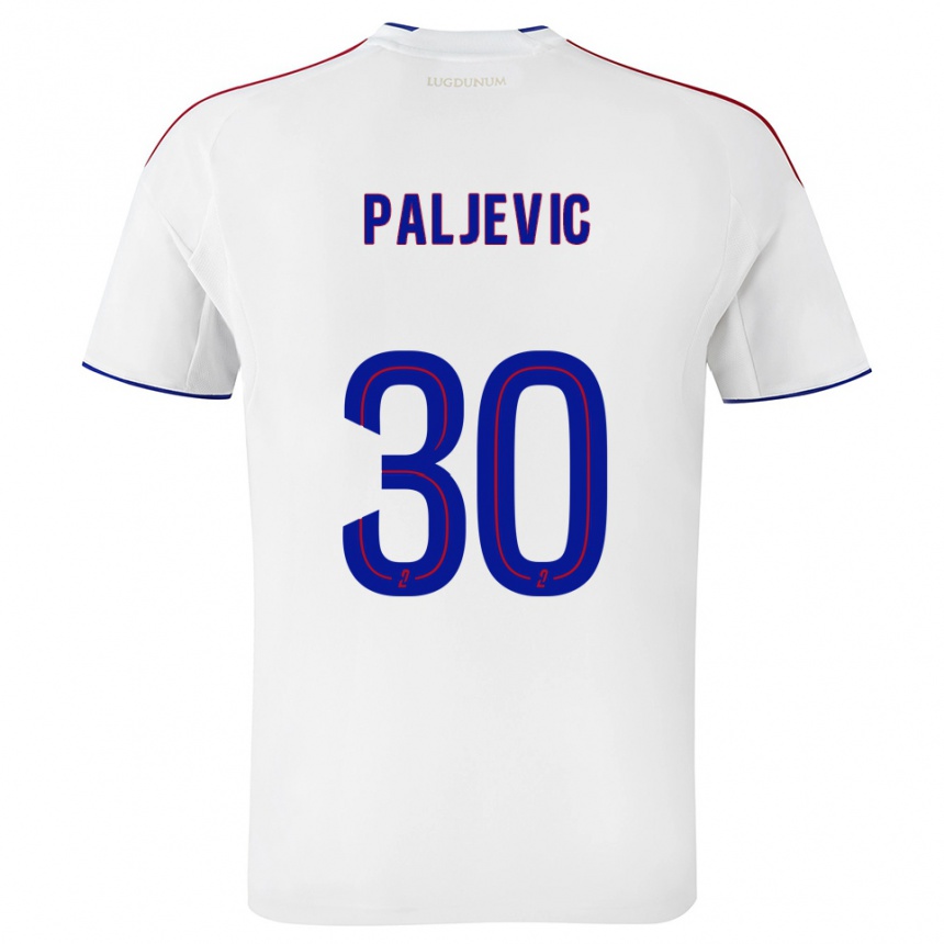 נשים כדורגל אליסיה פאלייביץ' #30 לבן אדום ג'רזי ביתית 2025/26
