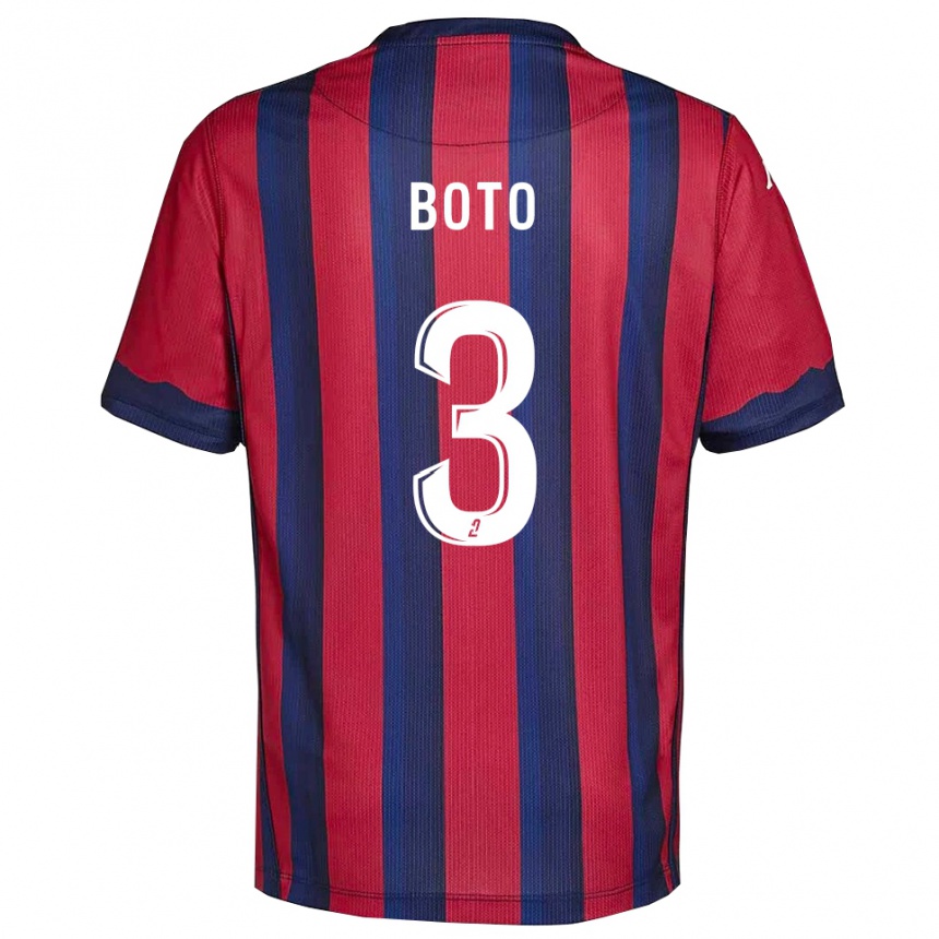 נשים כדורגל Kenji-Van Boto #3 בורדו כחול נייבי ג'רזי ביתית 2025/26