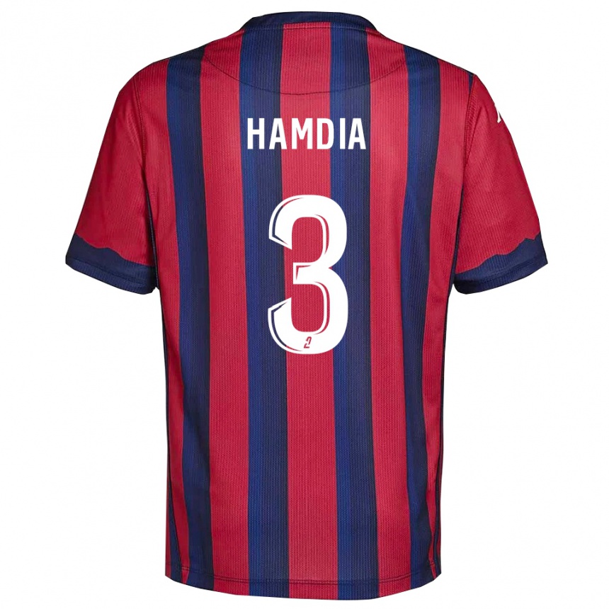 נשים כדורגל Ilyes Hamdia #3 בורדו כחול נייבי ג'רזי ביתית 2025/26