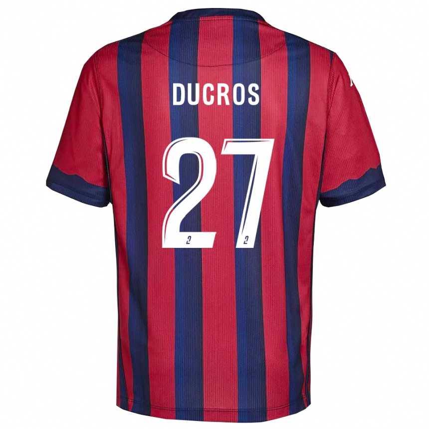 נשים כדורגל Estelle Ducros #27 בורדו כחול נייבי ג'רזי ביתית 2025/26