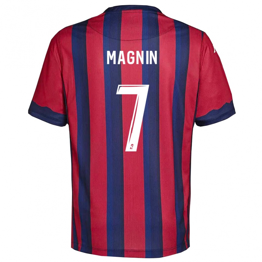 נשים כדורגל יוהן מאנין #7 בורדו כחול נייבי ג'רזי ביתית 2025/26