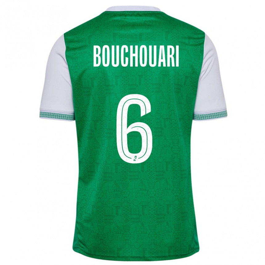 נשים כדורגל בנז'מן בושוארי #6 ירוק לבן ג'רזי ביתית 2025/26