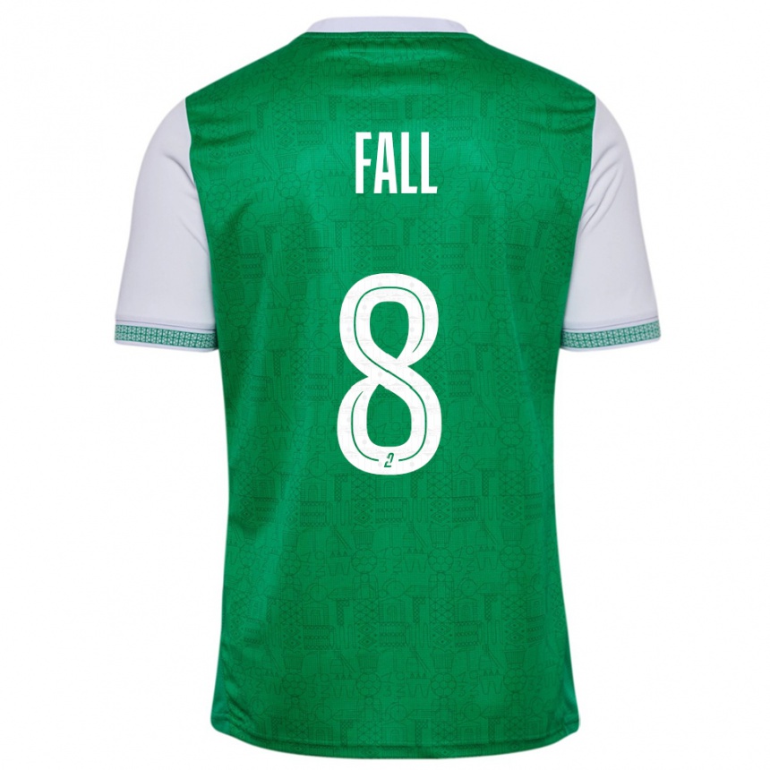 נשים כדורגל Cheikh Fall #8 ירוק לבן ג'רזי ביתית 2025/26