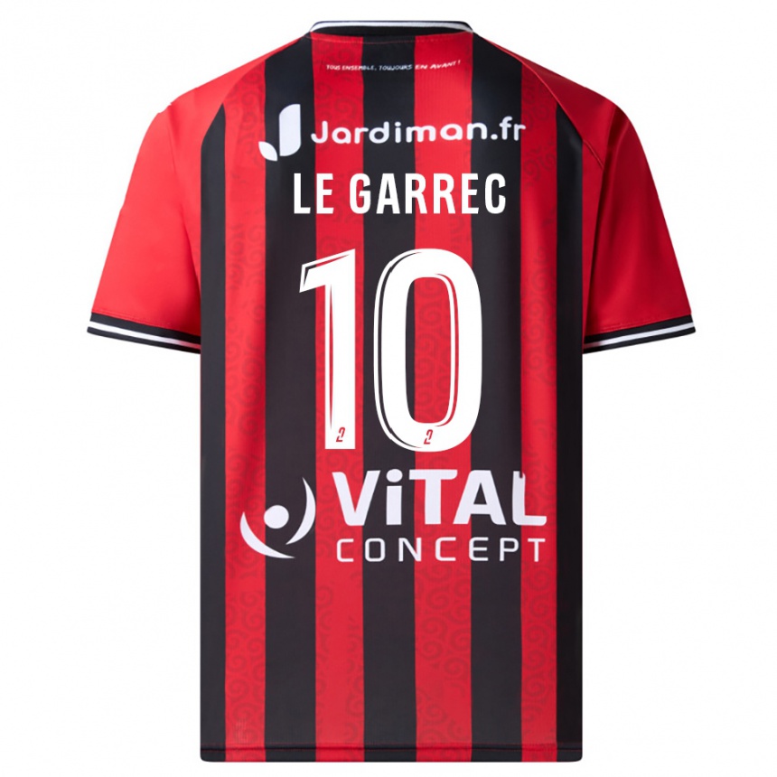 נשים כדורגל לאה לה גארק #10 אדום שחור ג'רזי ביתית 2025/26