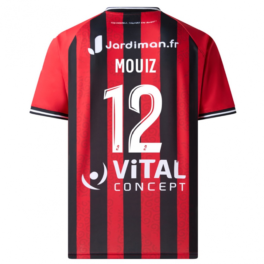 נשים כדורגל Rayan Mouiz #12 אדום שחור ג'רזי ביתית 2025/26