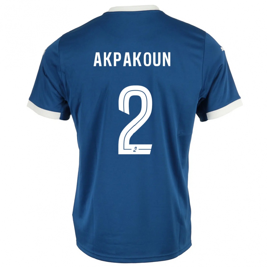 נשים כדורגל Tom Akpakoun #2 כחול לבן ג'רזי ביתית 2025/26