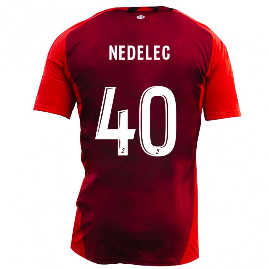 נשים כדורגל איימריק נדלץ #40 אדום בורגונדי ג'רזי ביתית 2025/26