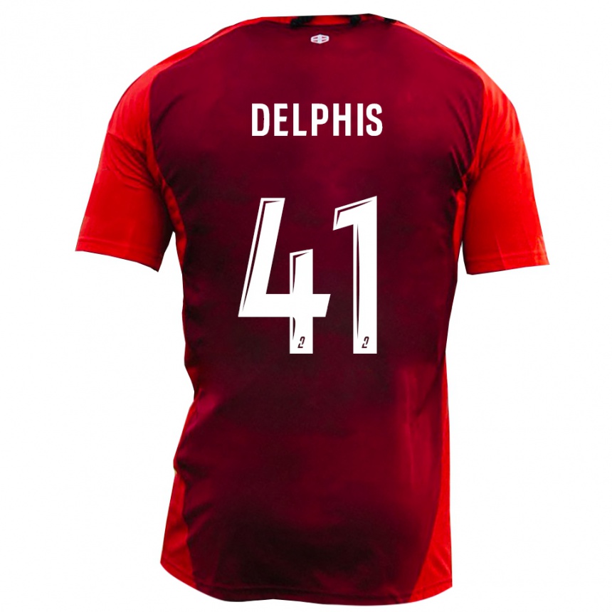 נשים כדורגל Thibault Delphis #41 אדום בורגונדי ג'רזי ביתית 2025/26