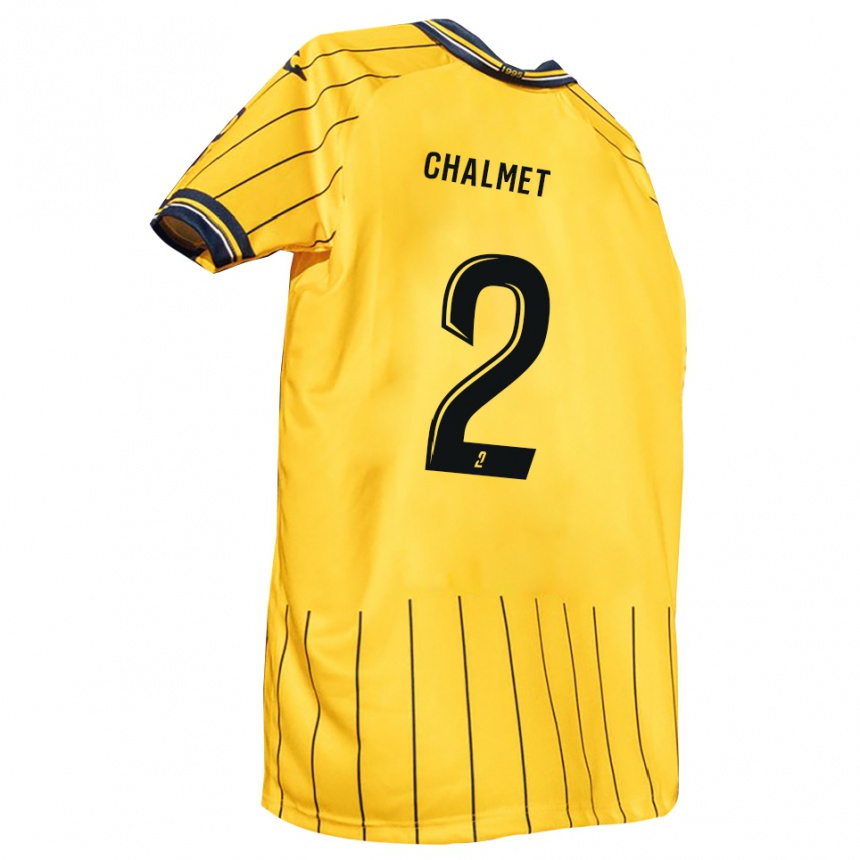 נשים כדורגל Maël Chalmet #2 צהוב כחול נייבי ג'רזי ביתית 2025/26