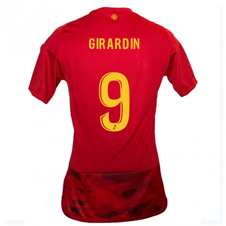 נשים כדורגל Isaiah Girardin #9 אדום צהוב ג'רזי ביתית 2025/26