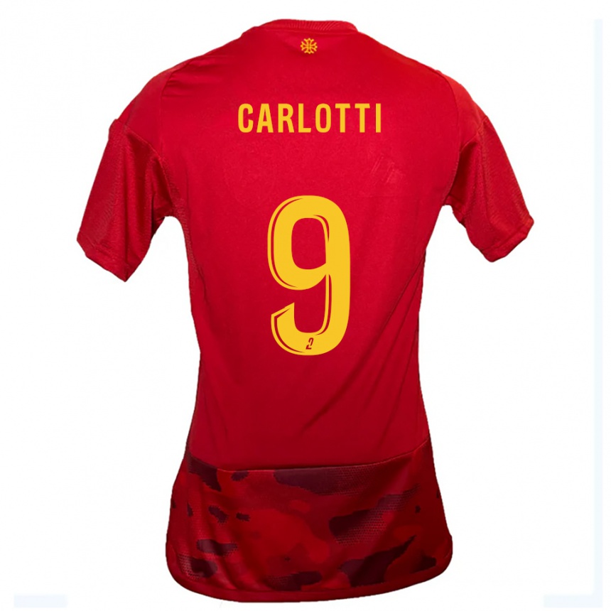 נשים כדורגל Fabio Carlotti #9 אדום צהוב ג'רזי ביתית 2025/26