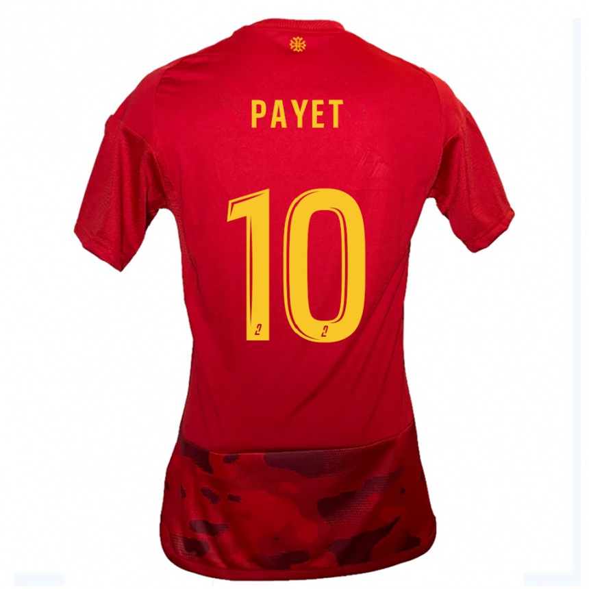 נשים כדורגל Paul Payet #10 אדום צהוב ג'רזי ביתית 2025/26