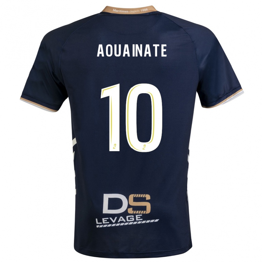 נשים כדורגל Aymane Aouainate #10 כחול נייבי זהב ג'רזי ביתית 2025/26