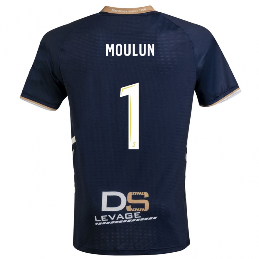 נשים כדורגל Clément Moulun #1 כחול נייבי זהב ג'רזי ביתית 2025/26