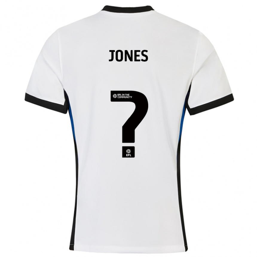 נשים כדורגל Mordecai Jones #0 לבן כחול הרחק ג'רזי 2025/26