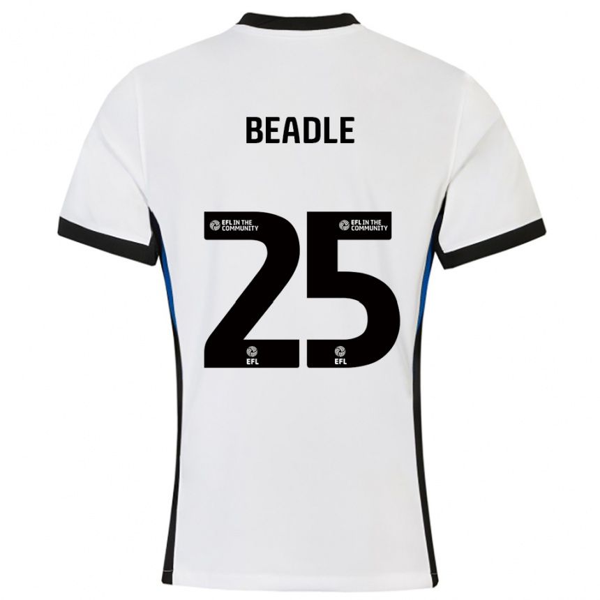 נשים כדורגל ג'יימס בידל #25 לבן כחול הרחק ג'רזי 2025/26