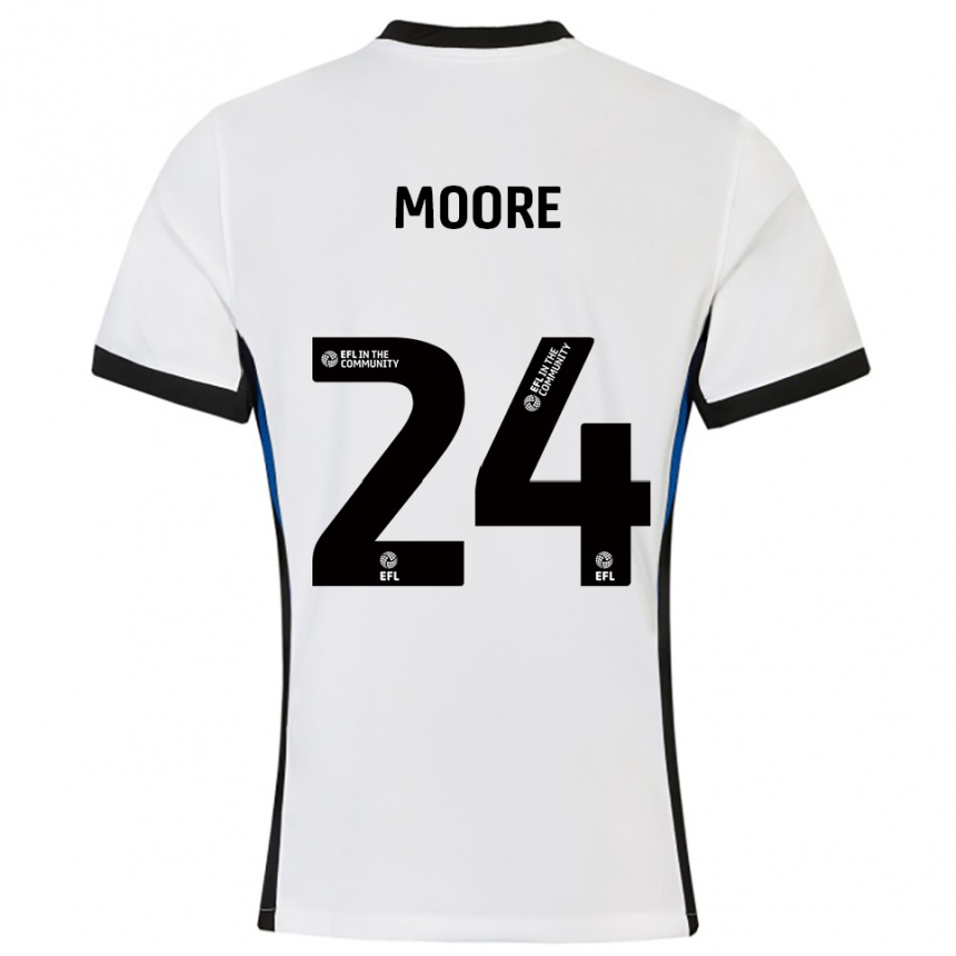 נשים כדורגל ג'ייד מור #24 לבן כחול הרחק ג'רזי 2025/26