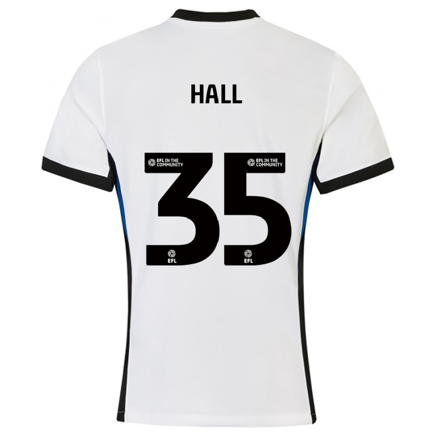 נשים כדורגל ג'ורג' הול #35 לבן כחול הרחק ג'רזי 2025/26