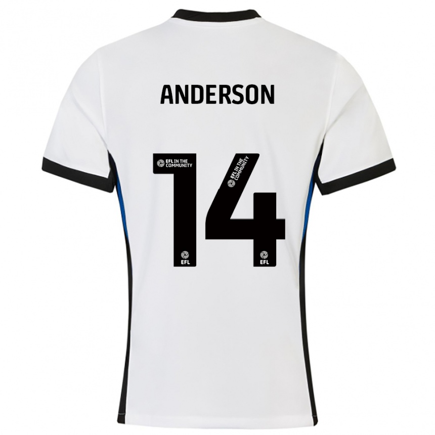 נשים כדורגל קשי אנדרסון #14 לבן כחול הרחק ג'רזי 2025/26
