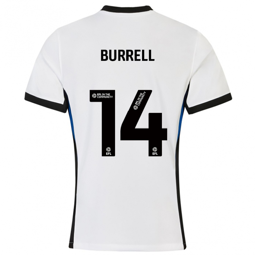 נשים כדורגל Will Burrell #14 לבן כחול הרחק ג'רזי 2025/26