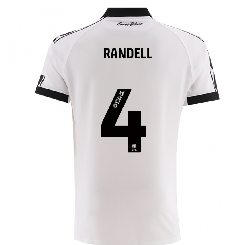 נשים כדורגל אדם רנדל #4 לבן שחור הרחק ג'רזי 2025/26
