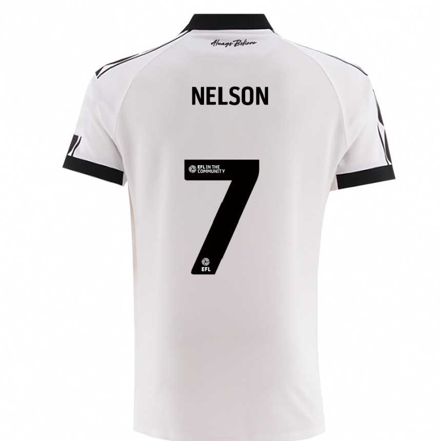 נשים כדורגל רייקוון נלסון #7 לבן שחור הרחק ג'רזי 2025/26