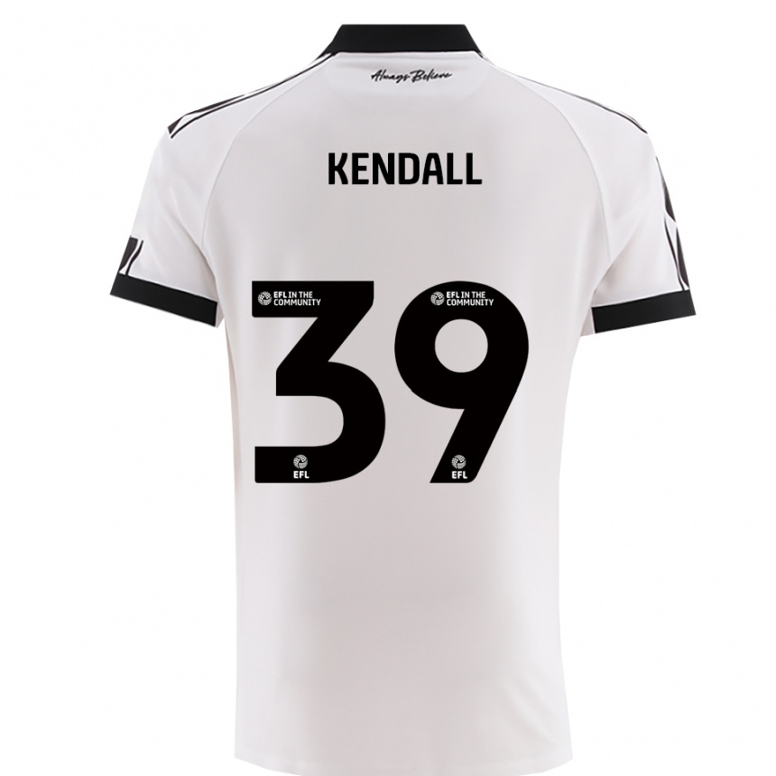 נשים כדורגל מאיה קנדל #39 לבן שחור הרחק ג'רזי 2025/26