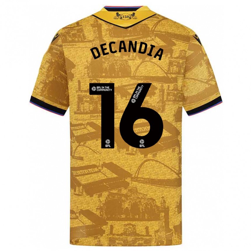 נשים כדורגל Michael Decandia #16 זהב שחור הרחק ג'רזי 2025/26