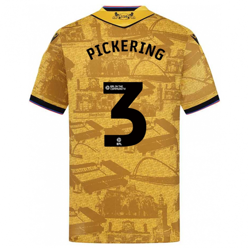 נשים כדורגל הארי פיקרינג #3 זהב שחור הרחק ג'רזי 2025/26