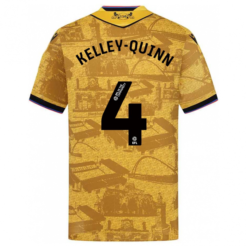 נשים כדורגל Leon Kelley-Quinn #4 זהב שחור הרחק ג'רזי 2025/26