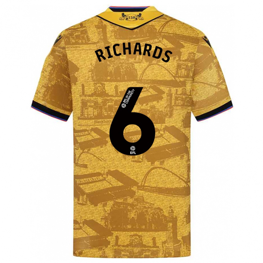 נשים כדורגל Jade Richards #6 זהב שחור הרחק ג'רזי 2025/26