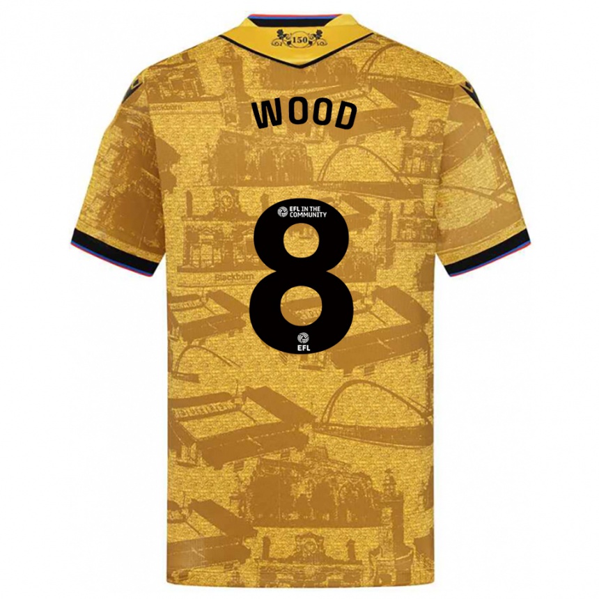 נשים כדורגל Harrison Wood #8 זהב שחור הרחק ג'רזי 2025/26