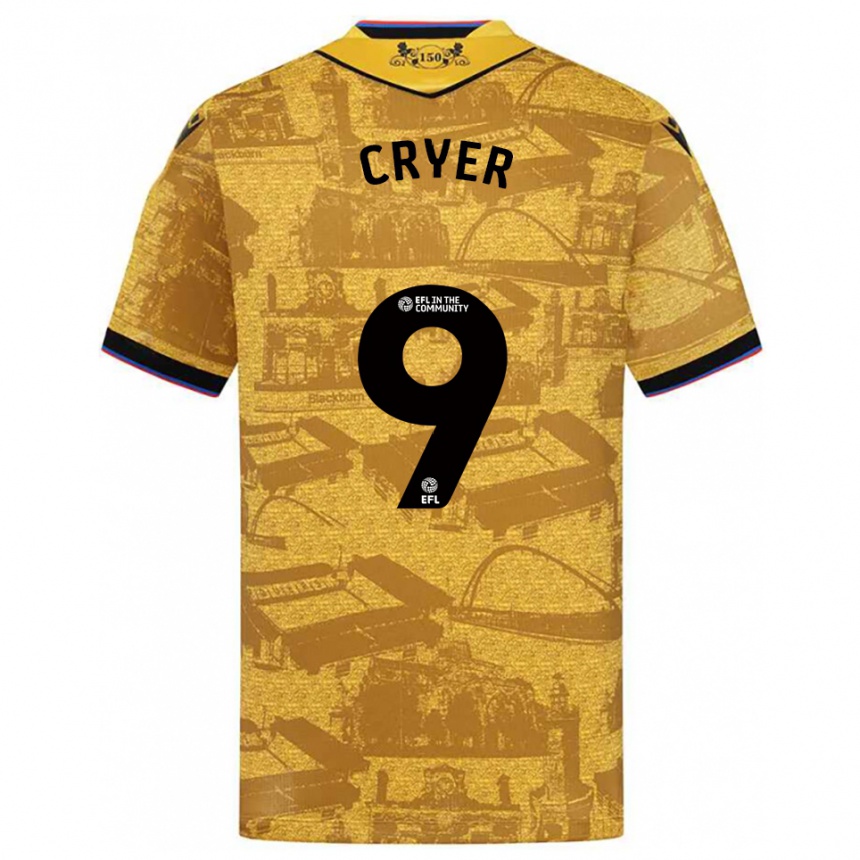 נשים כדורגל Tom Cryer #9 זהב שחור הרחק ג'רזי 2025/26
