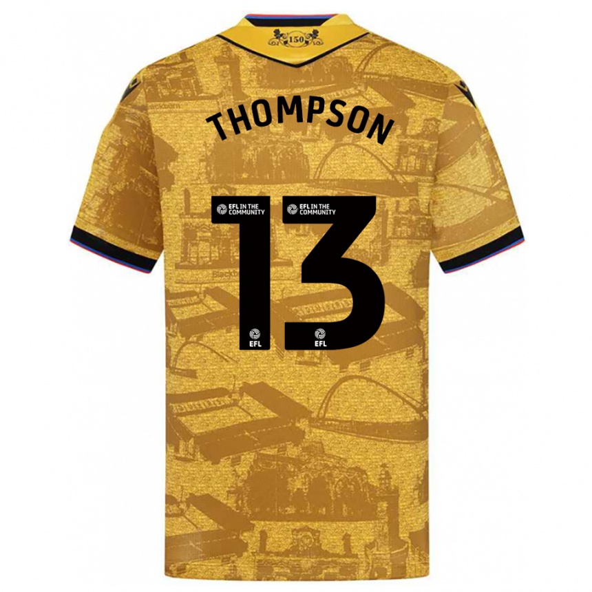 נשים כדורגל Luke Thompson #13 זהב שחור הרחק ג'רזי 2025/26