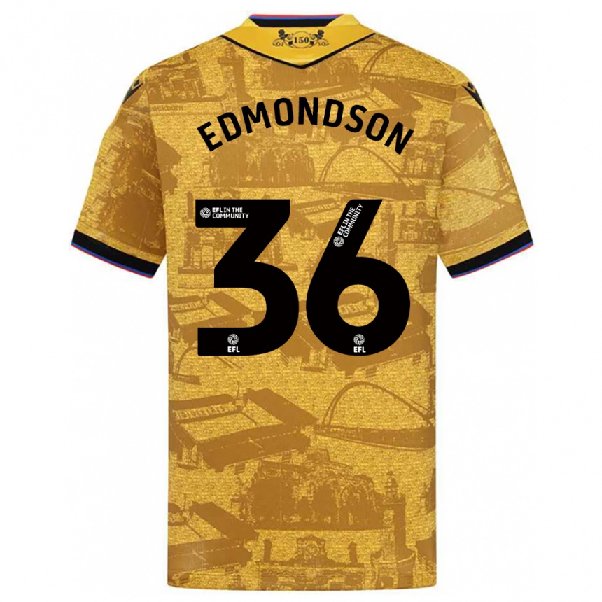 נשים כדורגל James Edmondson #36 זהב שחור הרחק ג'רזי 2025/26